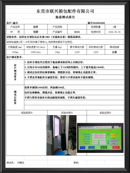 震荡测试报告